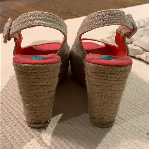 Calypso Silver Metallic Open-Toe Espadrille Wedges - Picture 4 of 4